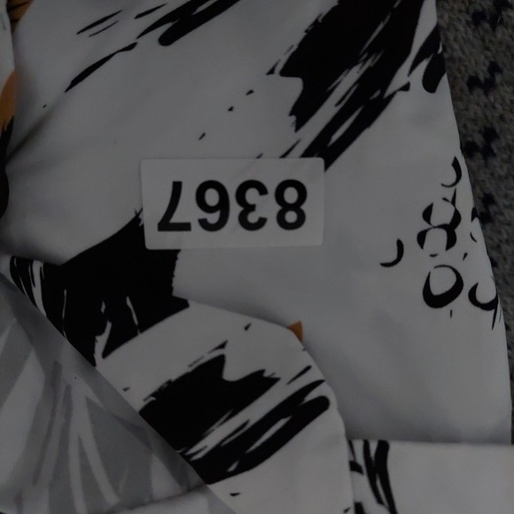 Porter & Ash Shirt Mens Large White Black Kinetic Stretch Abstract Button Front - Picture 9 of 9